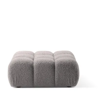 Taburet modular gri deschis cu tapiterie din tesatura boucle Bellis - Micadoni Home imagine