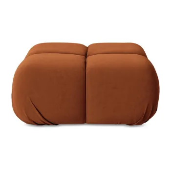 Taburet modular portocaliu cu tapiterie din catifea Lokua - Makamii imagine