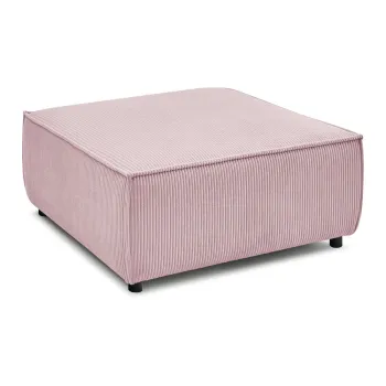 Taburet modular roz deschis cu tapiterie din catifea reiata Nihad modular - Bobochic Paris imagine