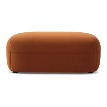 Taburet portocaliu cu tapiterie din catifea Moana - Makamii imagine