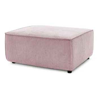 Taburet roz deschis cu tapiterie din catifea reiata Nihad - Bobochic Paris imagine