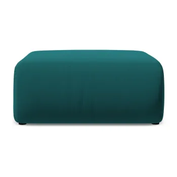 Taburet turcoaz cu tapiterie din catifea Ekahi - Makamii imagine