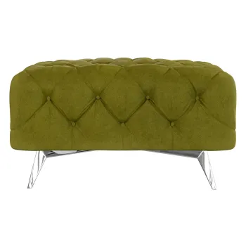 Taburet verde cu tapiterie din catifea Chelsea - Ropez imagine