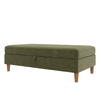 Taburet verde cu tapiterie din catifea Lilly - Storaa imagine