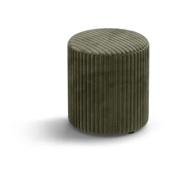 Taburet verde cu tapiterie din catifea reiata Dia - Micadoni imagine