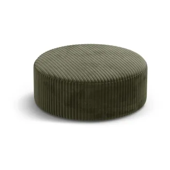 Taburet verde cu tapiterie din catifea reiata Dia - Micadoni imagine