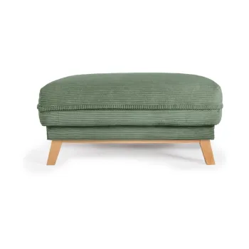 Taburet verde deschis cu tapiterie din catifea reiata Tori - Bonami Selection imagine