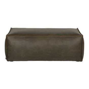 Taburet verde prafuit cu tapiterie din imitatie de piele Rodeo - WOOOD imagine