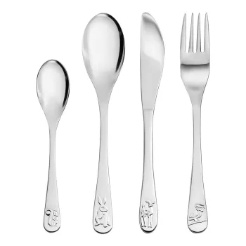 Tacamuri argintii din otel inoxidabil pentru copii 4 buc. Forest Animals - Zilverstad imagine