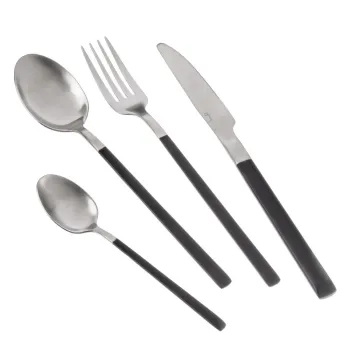 Tacamuri negre/argintii din otel inoxidabil 24 buc. Skandi - Orion imagine