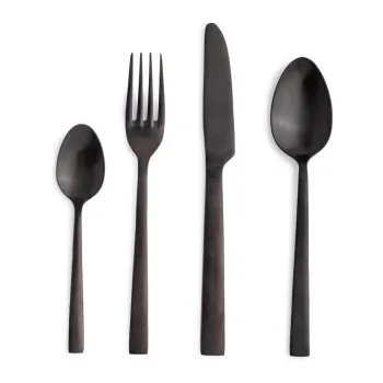 Tacamuri negre din otel inoxidabil 16 buc. pentru 4 persoane Hestia - Bizzotto imagine