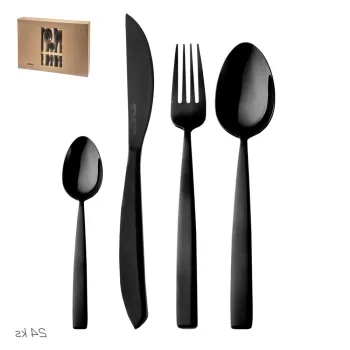 Tacamuri negre din otel inoxidabil 24 buc. Black Luxure - Orion imagine