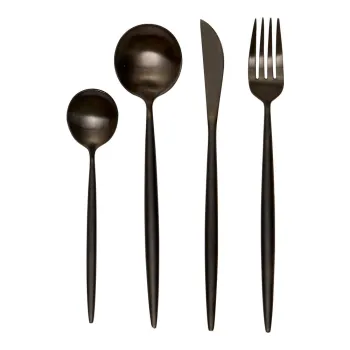 Tacamuri negru din otel inoxidabil 16 buc. Modern retro - Premier Housewares imagine