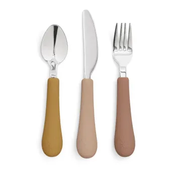 Tacamuri pentru copii, galben ocru/teracota din silicon 3 buc. Tuscany Mix - Cam Cam Copenhagen imagine