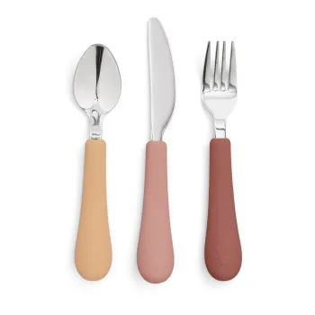 Tacamuri pentru copii, rosu/somon din silicon 3 buc. Rose Mix - Cam Cam Copenhagen imagine