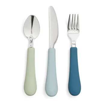 Tacamuri pentru copii, verde/albastru din silicon 3 buc. Ocean Mix - Cam Cam Copenhagen imagine