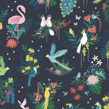 Tapet pentru copii 10 m x 50 cm Birds Carnival - Lilipinso imagine