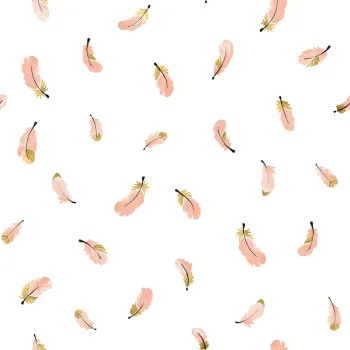 Tapet pentru copii 10 m x 50 cm Gold Feathers - Lilipinso imagine