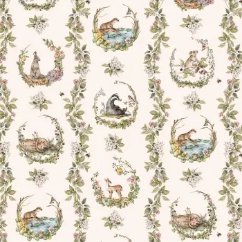 Tapet pentru copii din hartie 100 cm x 280 cm Animals in the Circles - Dekornik imagine