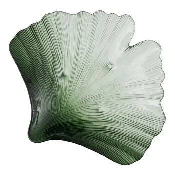 Tava decorativa din sticla 31x33 cm Gingko - Ixia imagine