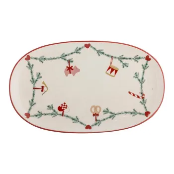 Tava din gresie ceramica 23x38,5 cm cu model de Craciun Yule - Bloomingville imagine