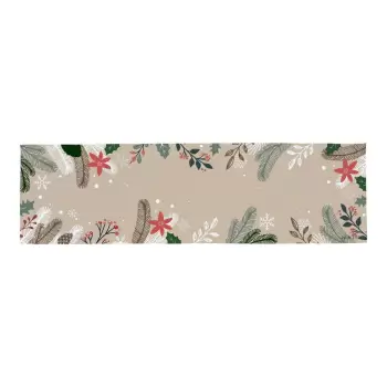 Traversa din bumbac cu motiv de Craciun Butter Kings Frosted Branches, 140 x 40 cm imagine