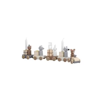 Trenulet decorativ pentru lumanari zi de nastere Bloomingville B-Day Train imagine