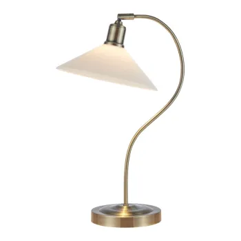 Veioza alba/alamie cu abajur din sticla (inaltime 49 cm) Vela - Markslojd imagine