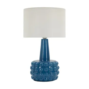 Veioza alba/albastra din ceramica cu abajur textil (inaltime 51,5 cm) Gress - Mauro Ferretti imagine