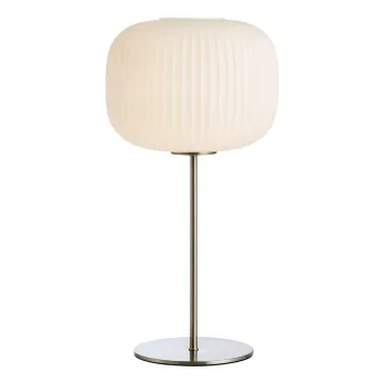 Veioza alba/argintie cu abajur din sticla (inaltime 50 cm) Sober - Markslojd imagine