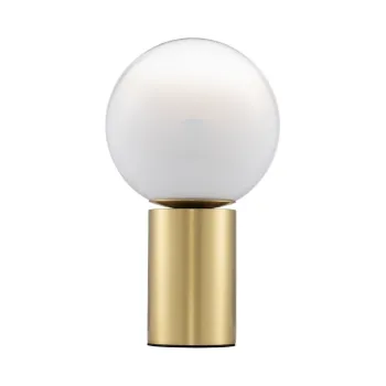 Veioza alba/aurie din sticla (inaltime 35,5 cm) Vita - Nova Luce imagine