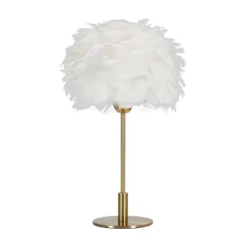 Veioza alba/aurie (inaltime 50 cm) Ball Feather - Mauro Ferretti imagine