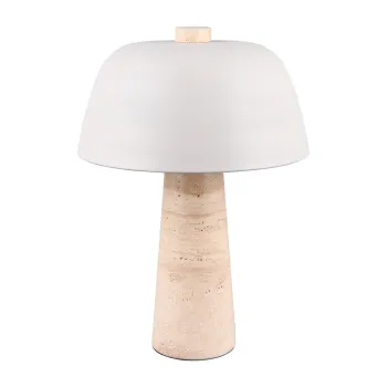 Veioza alba/bej cu abajur din metal (inaltime 41 cm) Timba - Trio Select imagine