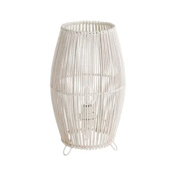 Veioza alba cu abajur din bambus (inaltime 29 cm) - Casa Seleccion imagine