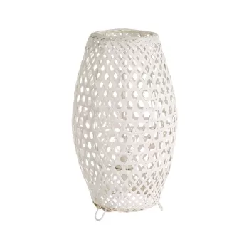 Veioza alba cu abajur din bambus (inaltime 36 cm) - Casa Seleccion imagine