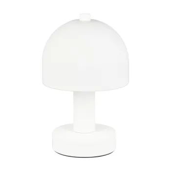 Veioza alba cu abajur din sticla (inaltime 19 cm) Glenn - Trio imagine