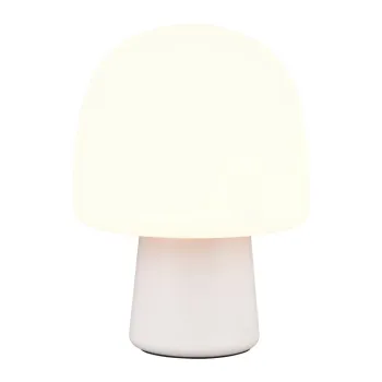 Veioza alba cu abajur din sticla (inaltime 27 cm) Steen - Trio imagine