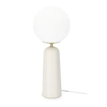 Veioza alba din metal cu abajur din sticla (inaltime 51 cm) Delphine - Bizzotto imagine