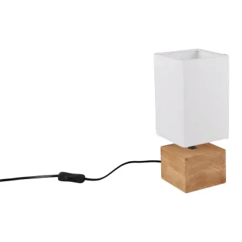 Veioza alba/in culoare naturala cu abajur textil (inaltime 30 cm) Woody - Trio imagine