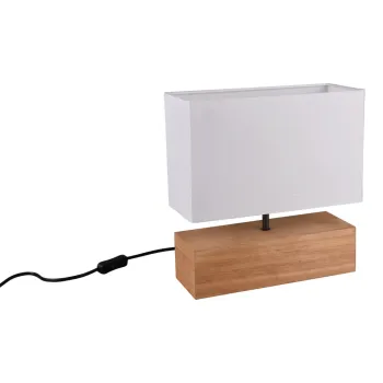 Veioza alba/in culoare naturala cu abajur textil (inaltime 30 cm) Woody - Trio imagine