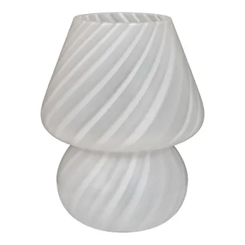 Veioza alba LED cu abajur din sticla (inaltime 19,5 cm) Alton - House Nordic imagine