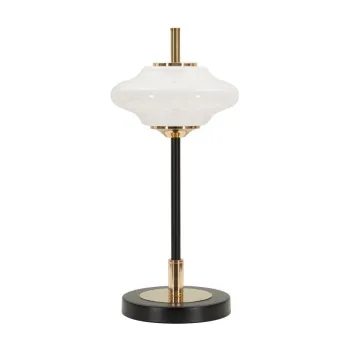 Veioza alba/neagra cu abajur din sticla (inaltime 46 cm) Vintage - Mauro Ferretti imagine