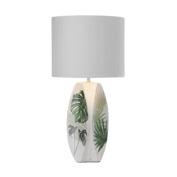 Veioza alba-verde cu abajur textil (inaltime 59 cm) Palma - Candellux Lighting imagine
