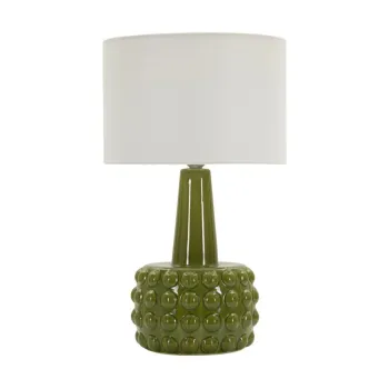 Veioza alba/verde din ceramica cu abajur textil (inaltime 51,5 cm) Gress - Mauro Ferretti imagine