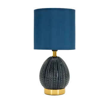 Veioza albastra din ceramica cu abajur textil (inaltime 30,5 cm) Flavi - Mauro Ferretti imagine