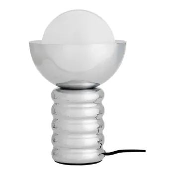 Veioza argintie cu abajur din sticla (inaltime 32 cm) Spike - Bloomingville imagine