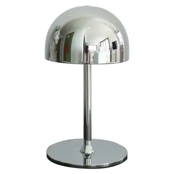 Veioza argintie LED cu control prin telecomanda cu abajur din metal (inaltime 22 cm) Tim - Sirius imagine