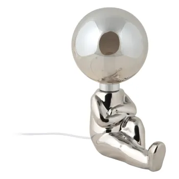 Veioza argintie LED cu intensitate reglabila cu abajur din sticla (inaltime 22,5 cm) Joey - Leitmotiv imagine