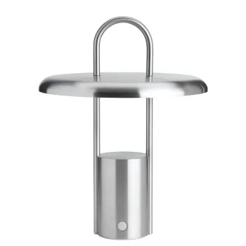 Veioza argintie LED cu intensitate reglabila din otel inoxidabil (inaltime 25 cm) Pier - Stelton imagine