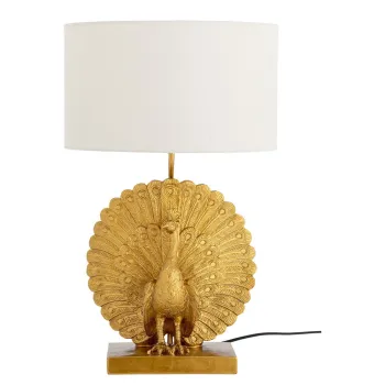 Veioza aurie cu abajur textil (inaltime 58,5 cm) Peacock - Bloomingville imagine